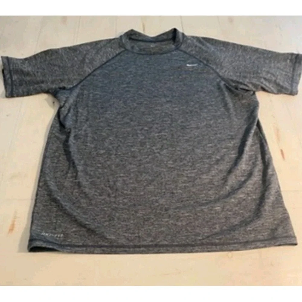 Nike Dry Fit Men's Large Short Sleeve Black & White Heather Large
